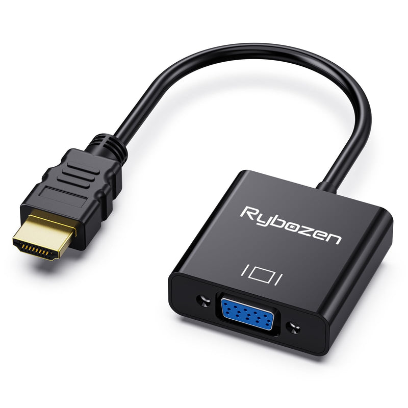 HDMI to VGA Adapter, Gold-Plated HDMI to VGA Converter (Male to Female), HDMI Adapter Compatible for Computer, Laptop, PC, Monitor, Projector, HDTV, Chromebook, Raspberry Pi, Roku, Xbox and More 1 pack