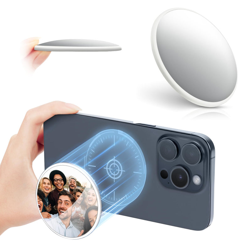 2.2" Magnetic Selfie Mirror for Back Camera，Slim Cell Phone Convex Mirror for Magsafe Compatible with iPhone 15 14 13 12 Pro Max Plus,Mag-Safe Case & All Phones for Selfies & Vlogging & Streaming