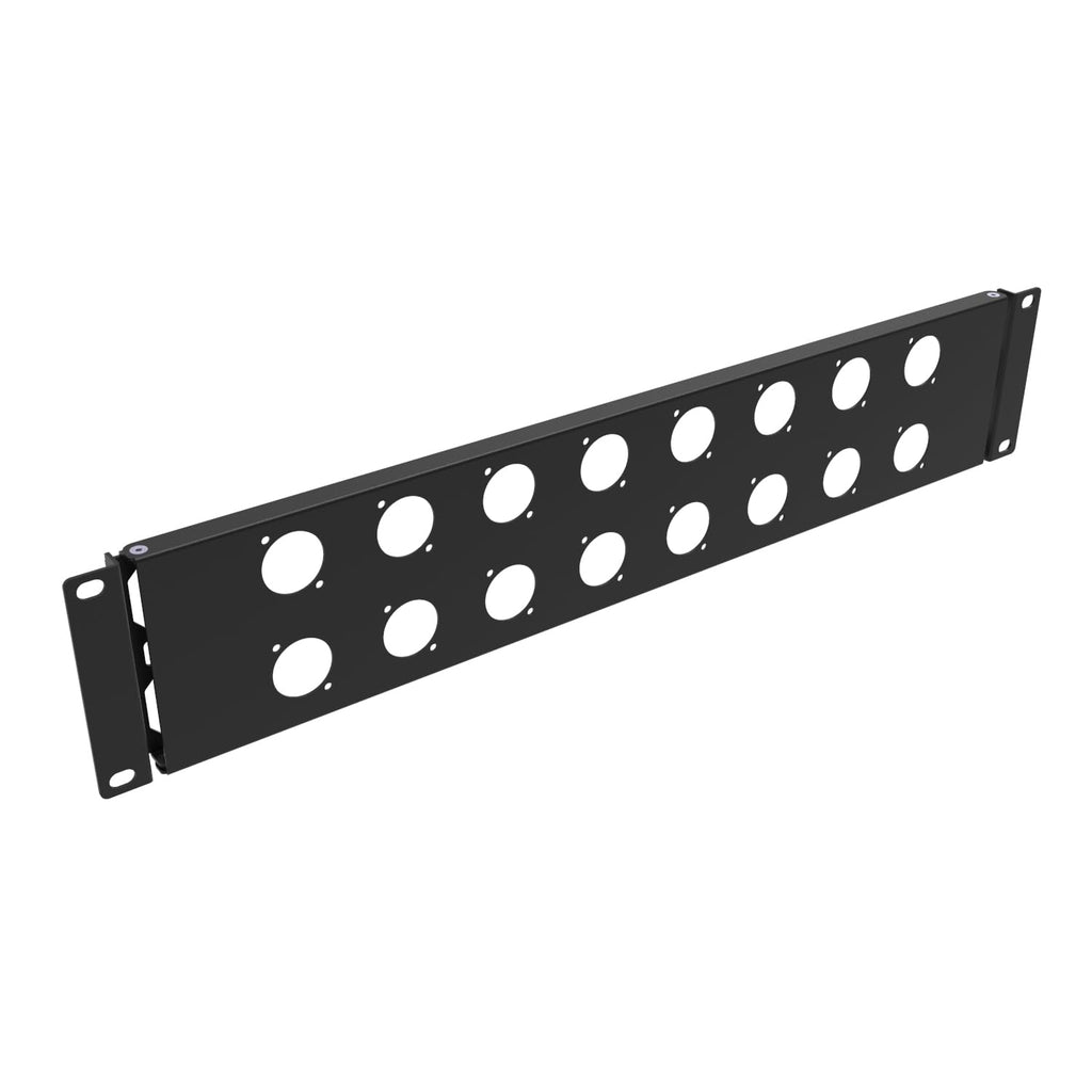 2U Hinged Rack Component Panel with 16 D-Series Punch-Out Holes for 19 inches AV, Sound, Computer Equipment Racks (2U16DBP)