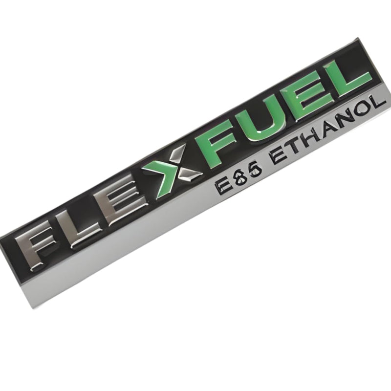 Flex Fuel E85 Ethanol Badge Emblem Glossy Finish - Matte Black Suitable for Various Car Models Chevy Cadillac GM - Ideal for Rear Liftgate