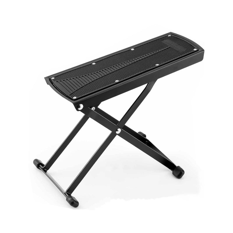 [AUSTRALIA] - Guitar Foot Stool, 6-Position Height Adjustable Guitar Foot Rest Stand with Rubber End Caps and Non-Slip Rubber Pad for Classical, Acoustic, Electric Guitar - Black 