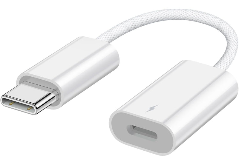 [AUSTRALIA] - Lightning to USB C Adapter, USB C Male to Lightning Female 60W PD Fast Charging Adapter for iPhone 16/16 Pro/15/15Pro/15+, iPad Pro/iPad Air 5/4, MacBook/Samsung and More Type C Devices -Only Charge White 