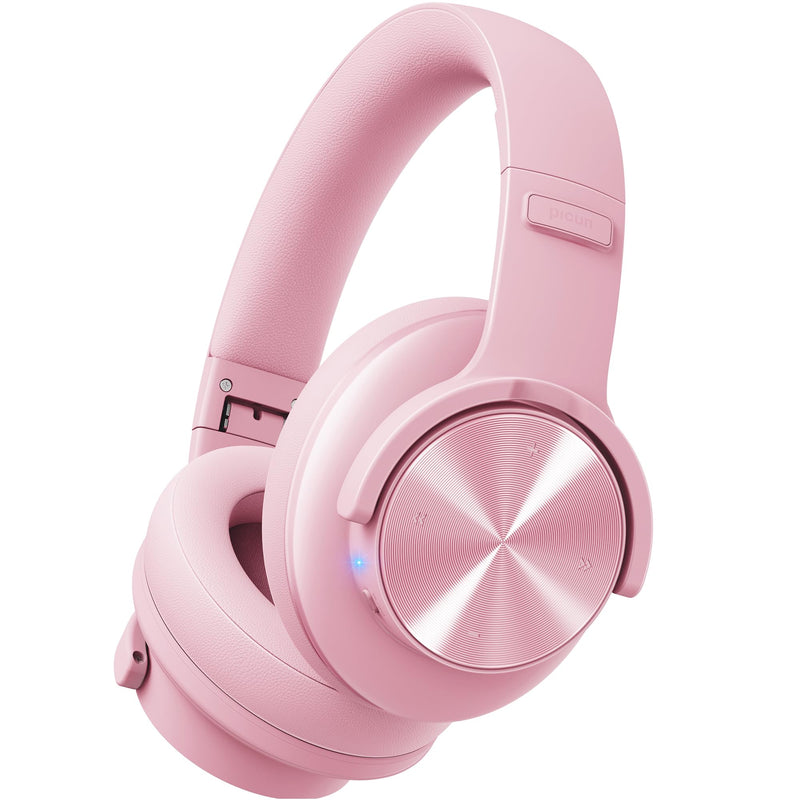 [AUSTRALIA] - Picun B8 Headphones Wireless Bluetooth, 120H Bluetooth Headphones Over Ear with 3EQ Music Modes, Hands-Free Calls, Deep Bass Headphones for Travel Home Office Cellphone PC (Pink) Pink 