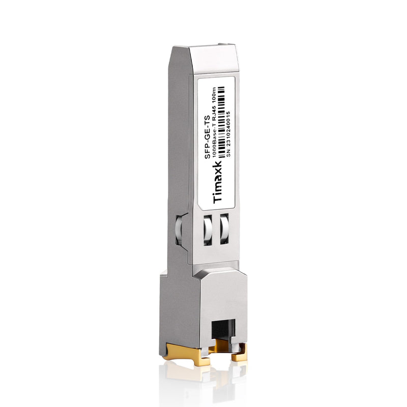 Timaxk 1000BASE-T SFP to RJ45 Ethernet Module, 1.25G Gigabit SFP-T Transceiver up to 100m Over Cat 5 Cable,Compatible with Cisco, Ubiquiti, Mikrotik, D-Link, Netgear, Qnap, Linksys and More 1 pack