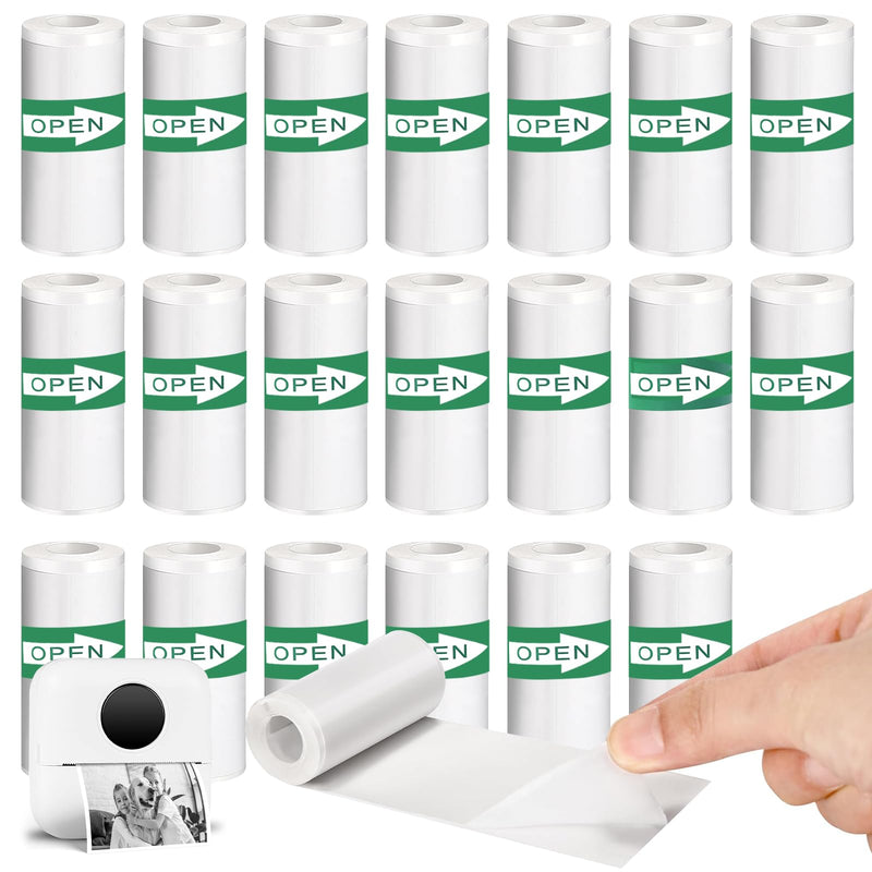 20PCS Mini Printer Paper,Thermal Sticker Paper,Self-adhesive,Mini Thermal Printer Paper,Mini Photo Printer Labels, For Photos, To-do Lists,Notes,Black On White,5.7 x 2.5cm
