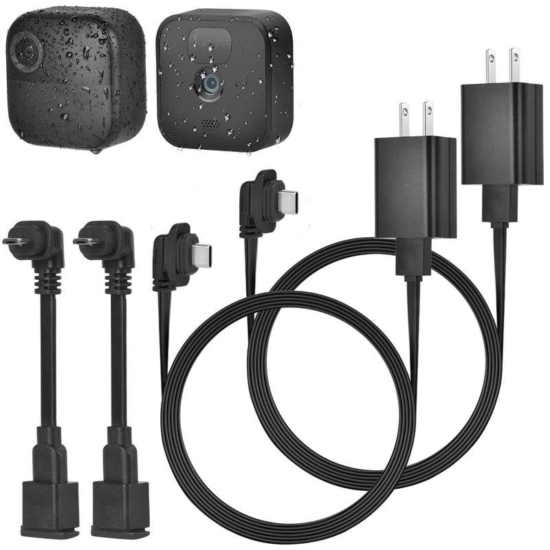2Pack 10ft/3m Power Cable and Adapter for Blink Outdoor 4 (4th Gen) & (3rd Gen) & Blink XT/XT2, Weatherproof Flat Charger Extension Cable with Micro USB Adapter, No More Battery Changes 2