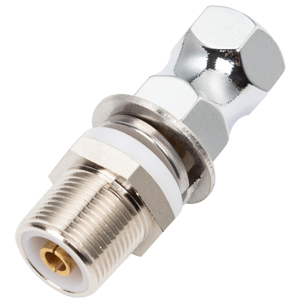 Heavy Duty SO-239 Stud Mount for CB Radio Antenna Standard 3/8 x 24 Threaded Antenna Stud Mount Adapter CB SO239 Stud Mount for Any 1/2" Hole Silver