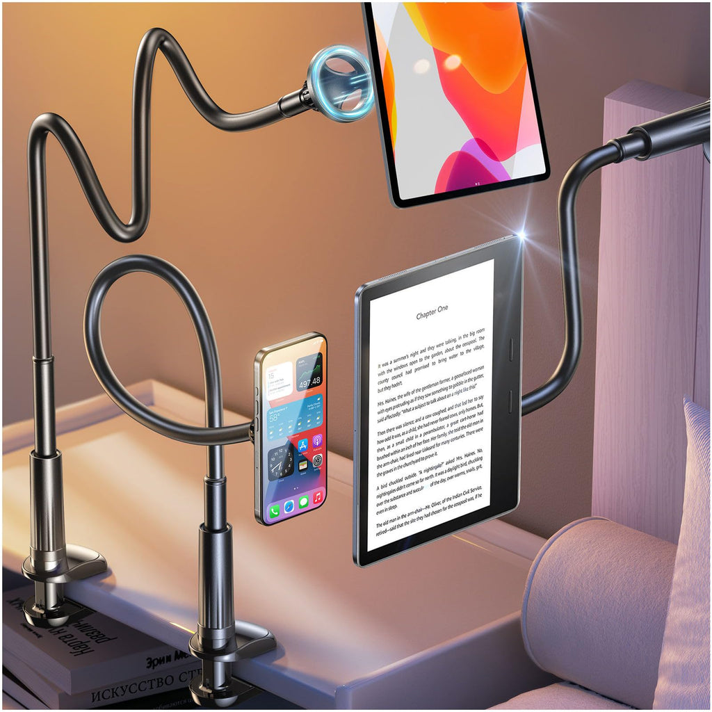 LISEN for Magsafe Phone Holder Mount for Desk Bed, Long Arm Kindle Holder for Bed iPad Gooseneck Cell Phone Stand Mount Tablet Phone Holder for Recording fits iPhone 15 Pro Plus 14 13 Kindle iPad S24