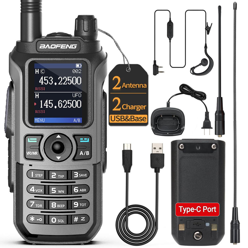 [AUSTRALIA] - Baofeng UV-5R Upgrade Ham Radio UV-21R Dual Band Ham Radio Handheld Long Range Two Way Radio for Adults Rechargeable Walkie Talkies with VOX 999 Channels 771 High Gain Antenna Full Kit 