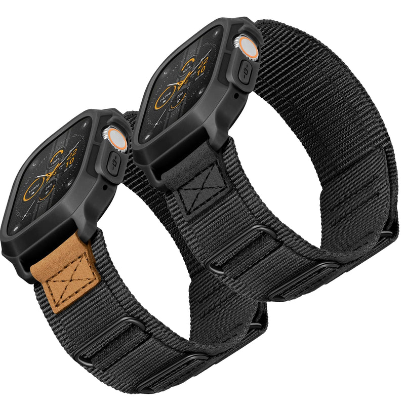 Bundle of the Rugged Nylon Velcro Apple Watch Ultra Band 49mm (BlackTags/Black)