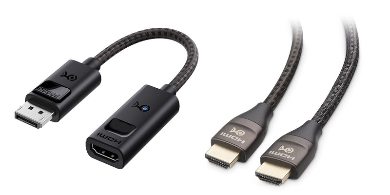 Cable Matters DisplayPort to HDMI 2.1 Adapter - 4K 120Hz or 8K 60Hz, 48Gbps Ultra HD HDMI Cable 6.6 ft / 2m