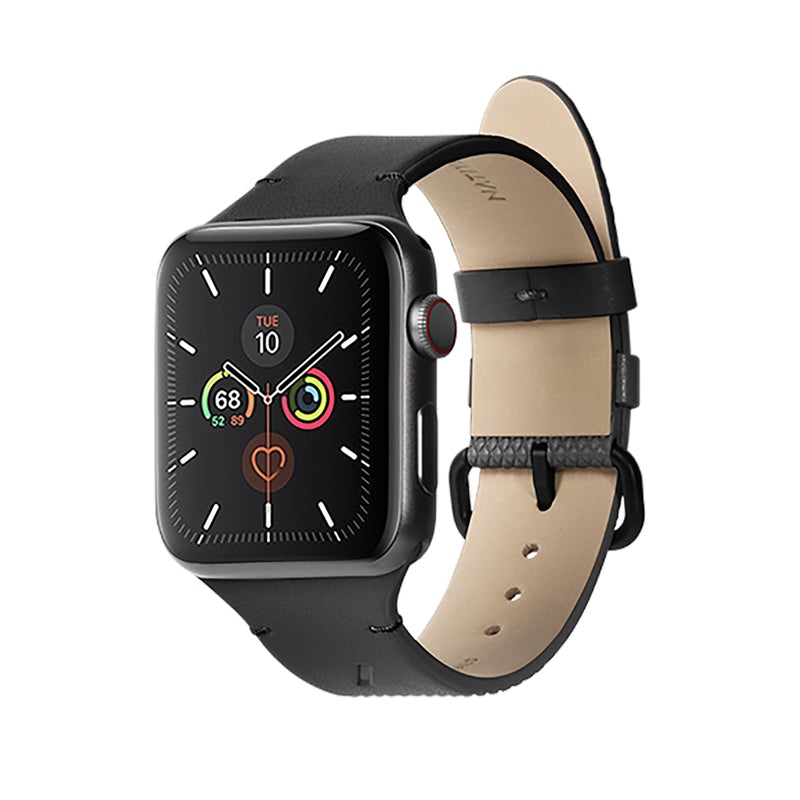 Native Union (Re Classic Strap for Apple Watch – Plant-based Materials – Stainless Steel Hardware with Soft Backing Black 38/40/41/42mm