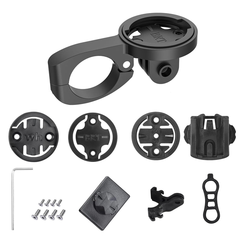 Bike Computer Mount For Aero Bars - Aero Bar Bike Computer Mount For Garmin Edge, Aero Bar Computer Mount Compatible with Garmin GPS Bike Computer, Wahoo, Bryton, Cateye, GoPro Full Range & Flashlight Black