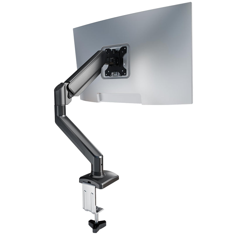 Single Monitor Arm Desk Mount，Gas Spring Monitors Arm for 17-32 inch Screens,Adjustable Computer Monitors Stand up to 4.4 to 19.8 lbs,Vesa Mount with Clamp and Grommet Base, VESA 75 & 100mm,Single 32inch