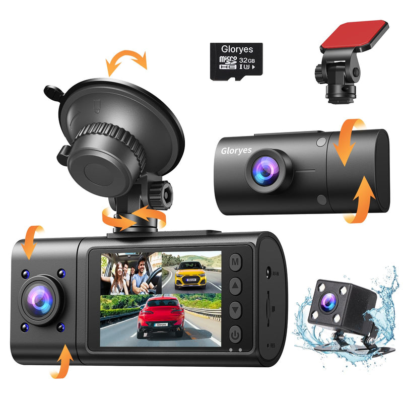 [AUSTRALIA] - 2025 Dash Cam, 3 Channel Dash Cam Front and Rear Inside, Interior Car Camera, 2.5K/1440P Single Fr,Fr+Interior, Front+Rear Dash Camera for Cars Taxi with Night Vision, Parking Monitor 1S Recording 