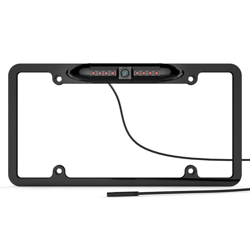 Backup HD Camera Frame License Plate Rear Night Vision Waterproof Compatible with Kenwood Car Radio DDX26BT DDX340BT DDX376BT DDX396 DMX125BT DMX907S DMX7705S DMX7706S DNX6990HD Black Style 3