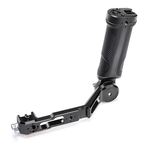 Zeadio Gimbal Side Handle with NATO Clamp, 180° Adjustable Stabilizer Handgrip with Cold Shoe & 1/4" 3/8" ARRI Mounting Holes, Compatible with DJI RS 2 / RSC 2 / RS 3 / RS 3 Pro
