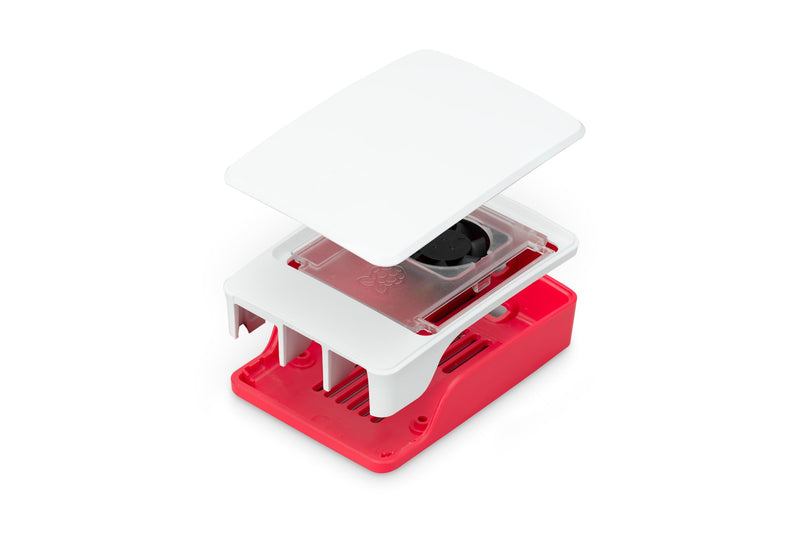 Raspberry Pi Official Raspberry Pi 5 Case with Cooling Fan & Heatsink, 2.79 CFM, ABS/PC Material, Stackable, Includes Silicone Feet & Fan Speed Control (Packaging: 1 Case)