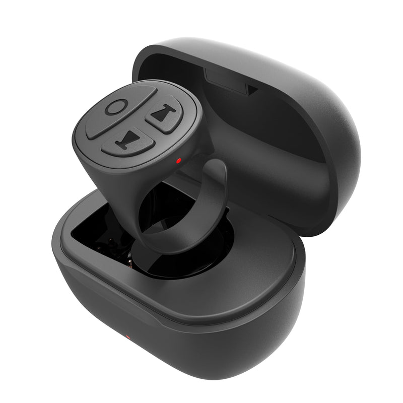 Tiktok Scrolling Ring Bluetooth Camera Remote Control for iPhone TIK Tok Scrolling Ring Page Turner for Kindle App (Not for Kindle Devices) (D02, Black) D02