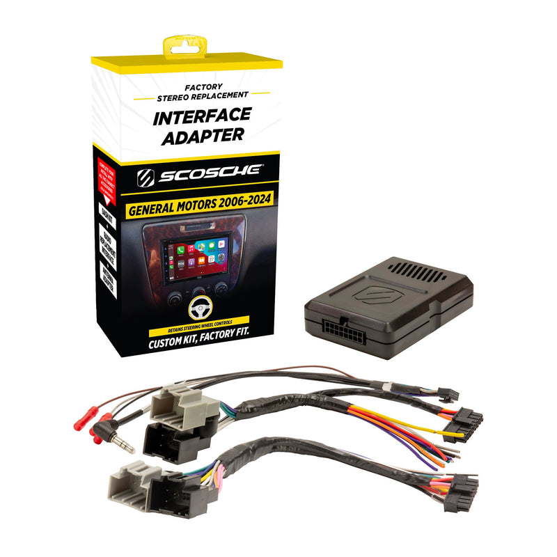 Scosche GM3K-WP Factory Stereo Replacement Interface Adapter, Compatible with Select 2006-24 GM Vehicles, Car Radio Wiring Harness, Retains Steering Wheel Controls & OEM Amplifier - See Fit Guide