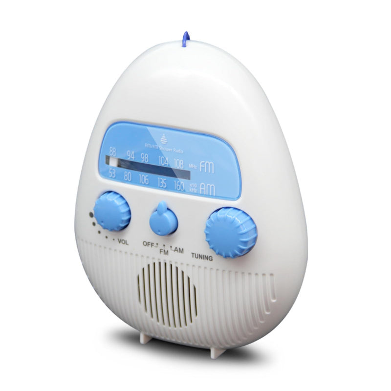 AM FM Shower Radio, Waterproof Portable Shower Radio ABS Material, Built in Speaker, FM AM Receiver, Easy, for Bathroom or On The