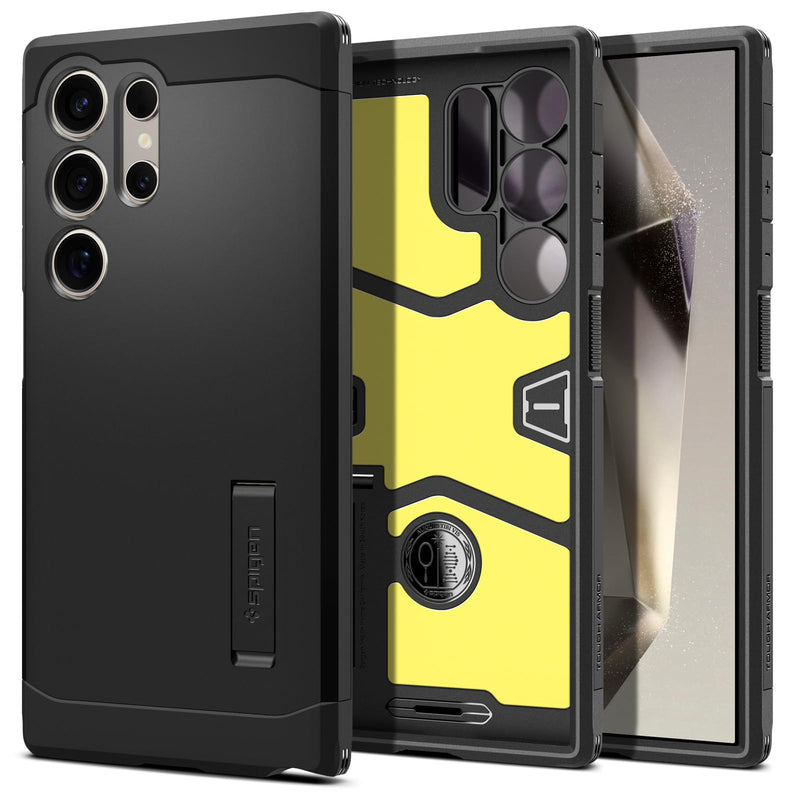 Spigen Tough Armor Designed for Galaxy S24 Ultra Case [Military-Grade Protection] [Kickstand] (2024) - Black