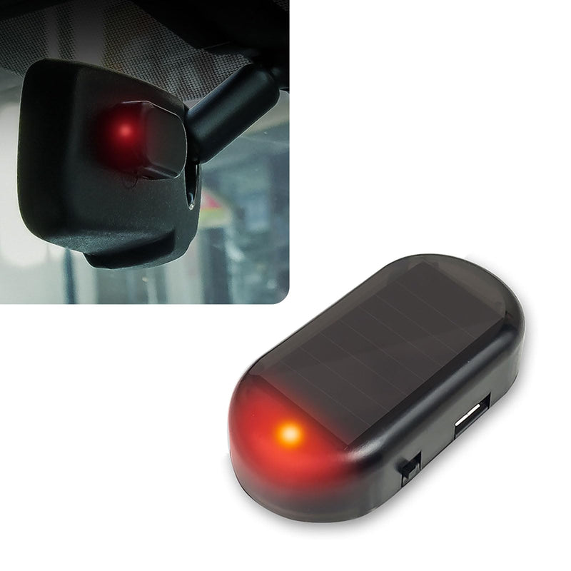 1 PC Car Solar LED Flashing Security Light with USB Port, Anti-Theft ABS Vehicle Alarm Light Accessories, Universal Automotive Safety Warning Light for Car Truck SUV (Red Light) 1 PC Red Light