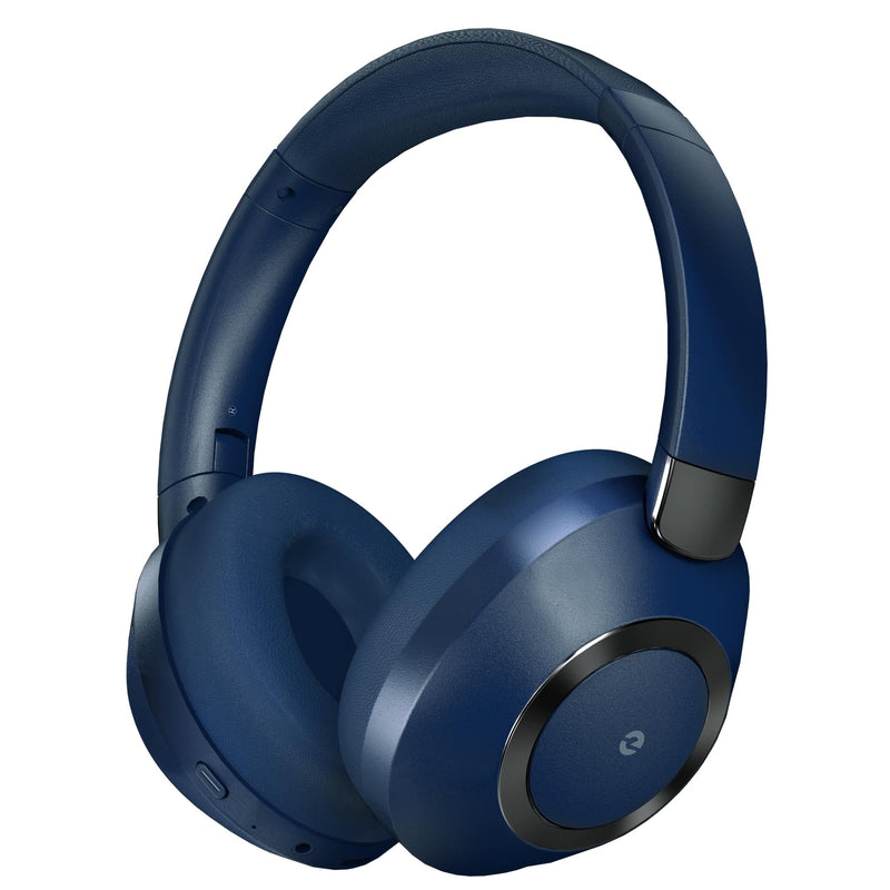 Active Noise Cancelling Headphones, 100H Playtime Headphones Wireless Bluetooth, Bluetooth Headphone with Microphone, Over- Ear Wireless Headphone with Deep Bass for Travel (Blue) Blue