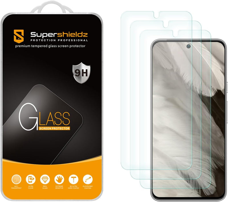 Supershieldz (3 Pack) Designed for Google Pixel 8 Tempered Glass Screen Protector, 0.33mm, Anti Scratch, Bubble Free Pixel 8 (6.2 inch)