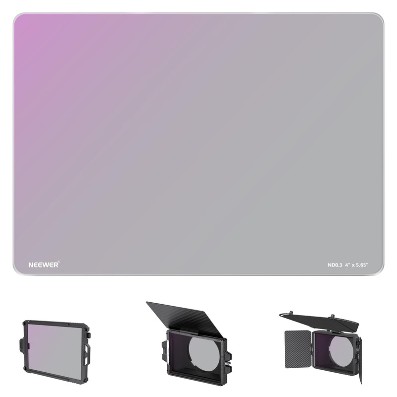 NEEWER ND0.3(1 Stop) Square ND Filter, 4"x5.65" Cinema Neutral Density Filter Compatible with Tilta Compatible with SmallRig Matte Box, Slim Multi Coated HD Optical Glass/50% Light Transmittance ND0.3(1 Stop)