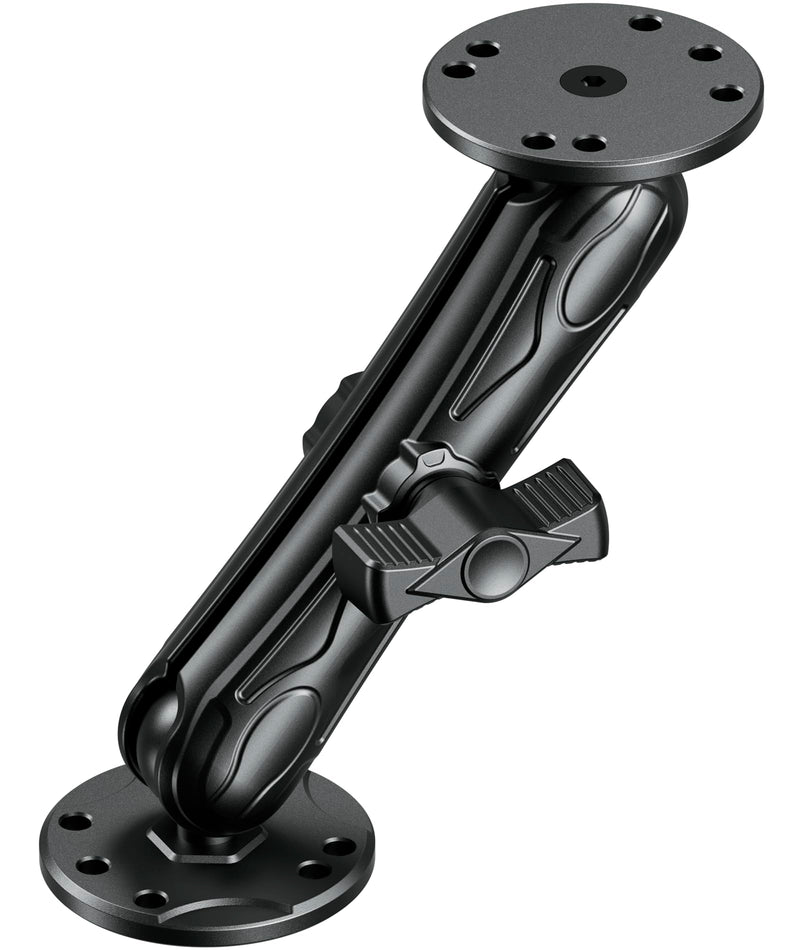 VAZESWIN 1" Ball Fish Finder Mount for Garmin Striker 4/Plus 4/Vivid 4cv | Aluminum Alloy, 5.9" Long Arm & Double AMPS Round Plates, Universal Marine Electronic Mount for Lowrance Humminbird Raymarine