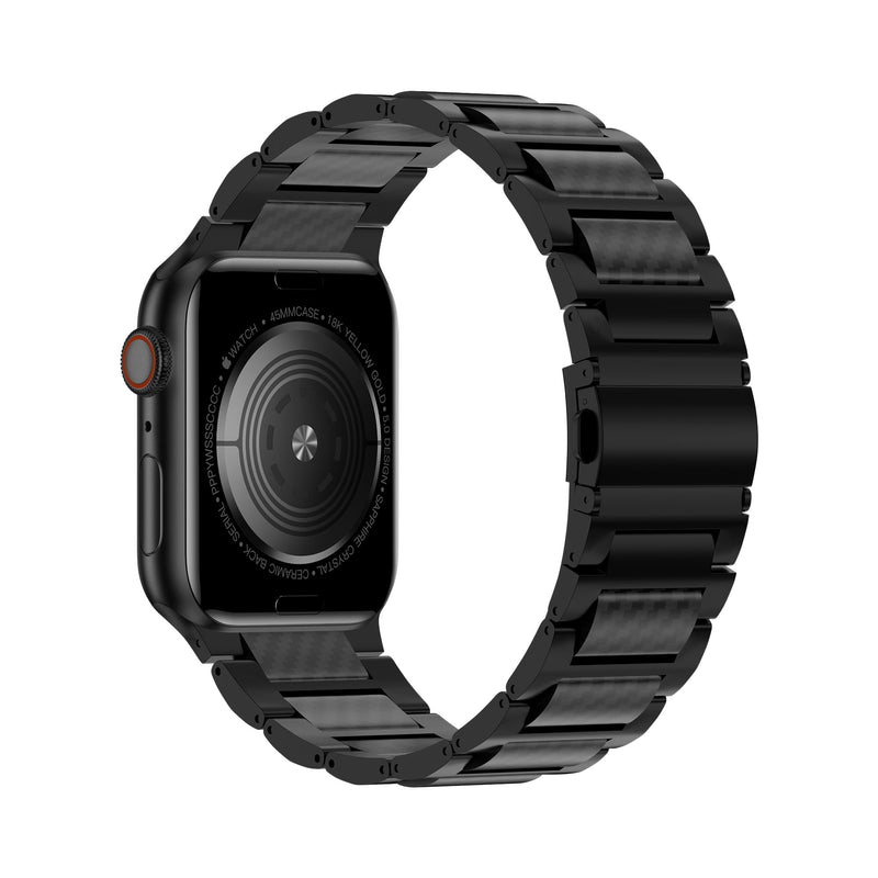 Wolait Compatible with Apple Ultra Watch Bands 49mm 46mm 45mm 44mm 42mm Men,Carbon Fiber Watch Band for iWatch Series 11/10/9/8/7/6/5/4/3/2/1 Black 49mm/46mm/45mm/44mm/42mm(series 3)