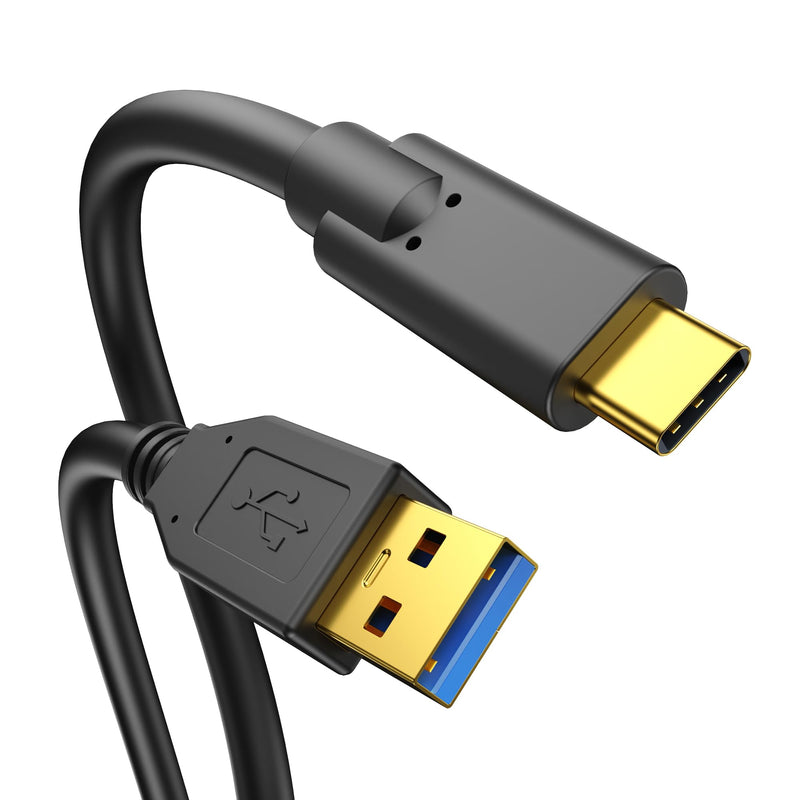 32ft USB-A to USB-C High-Speed Data Transfer Cable with Dual Magnetic Rings – Camera Connection Cable with Signal Boosting, Compatible with Hard Drives, Canon, Sony, Fujifilm, Nikon DSLR Cameras 32.8ft Black