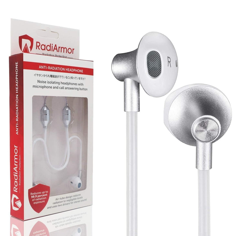 RadiArmor EMF Free Pod Style Air-Tube Headphones - Reduce RF to Neglible Levels