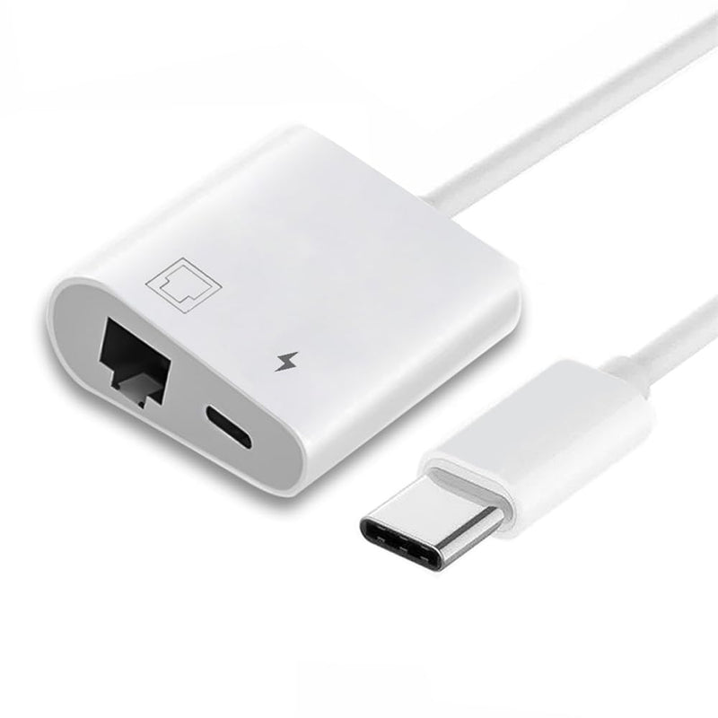 xiwai USB C Hub Type C to 100Mbps Networking RJ45 with PD Power Charge Adapter 2 in 1 USB Extender Compatible with Laptop Tablet Phone USB-C to RJ45 with PD Power