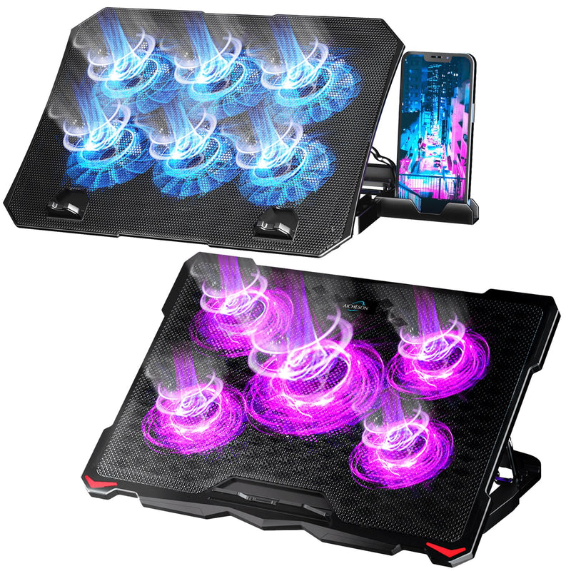 AICHESON S035 Purple Laptop Cooling Pad and Portable Computer Cooler Set