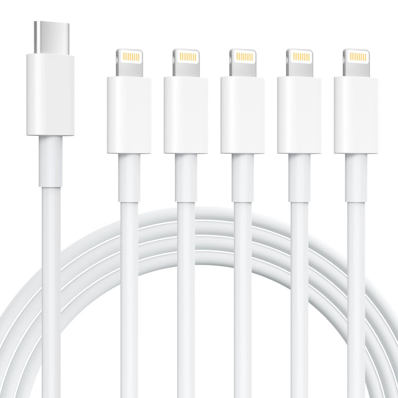 iPhone Charger 5 Pack 6FT USB C to Lightning Cable【Apple MFi Certified】iPhone Charger Fast Charging iphone lightning cable iphone charger cord for iPhone 14/13/12/12 Pro Max/11/Xs Max/XR/X,AirPods Pro