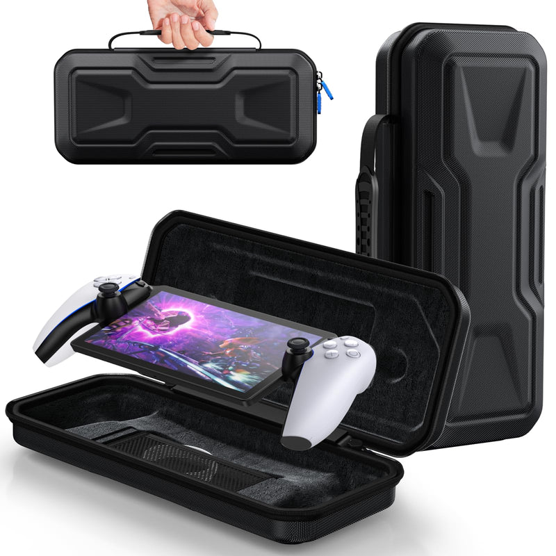 FYOUNG Carrying Case for PlayStation Portal, Protective Hard Shell Portable Travel Carry Handbag Full Protective Case Accessories for PlayStation Portal Remote Player (Black) Black