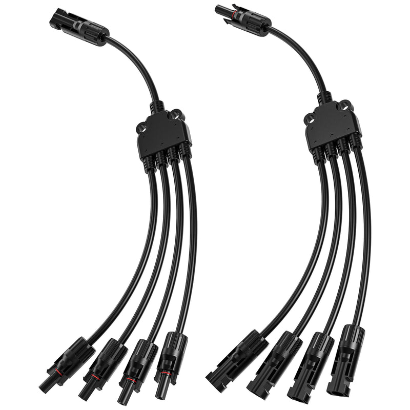 1 Pair of Solar Connectors Y Branch Parallel Adapter Cable, Power Solar Cable for Solar Panel, 30A 1000V Y-Branch Cable with CE and TUV Certification, Y Parallel Solar Wire in Pair (1*M/FFFF+1*F/MMMM) M/FFFF+F/MMMM
