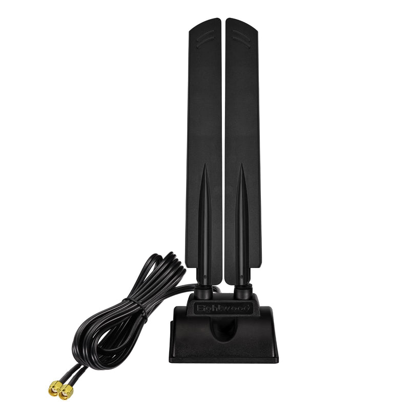 Eightwood WiFi 6E Antenna Tri-Band 6GHz 5GHz 2.4GHz RP-SMA WiFi Antenna | Magnet Mount Base Antenna for PC Desktop Computer, Gaming Motherboard, PCIe Bluetooth Card, WiFi Router wifi 6e antenna/rp-sma connector