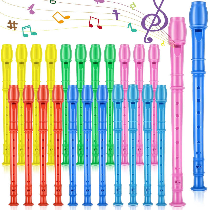 8 Hole Soprano Recorders Descant Flute Bulk With Cleaning Rod German Style for Back to School Gift Operation Christmas Shoebox Supplies Musical Instruments Party Favor (12 Pack) 12