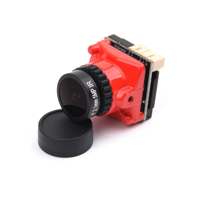1800TVL FPV Camera Mini 2.1mm Lens 1/1.8 Camera 5V-40V PAL/NTSC Camera with OSD Internal Adjustable for RC FPV Racing Drone（Red） Red 1800TVL