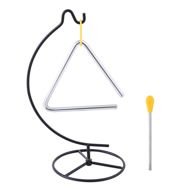 Triangle Percussion Instrument With Striker, Hand Bell, Teacher Bell Chime for Classroom, Dinner Bell Outdoor, Meditation bell, Music Instruments for adults (5 Inch)