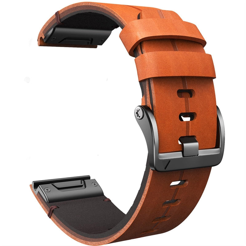 leather watch band for garmin fenix 7/7x fenix 6/6x fenix 5x/5 plus Forerunner 965 955 935 745 epix Pro Gen 2 full grain 22mm 26mm quick fit Watch Strap replacement for Men brown 22mm-fenix 5 6 7