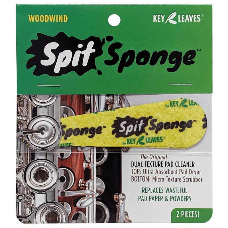 Spit Sponge (2 piece) Pad Dryer Cleaner for Clarinet, Flute, Oboe, Bassoon, by Key Leaves