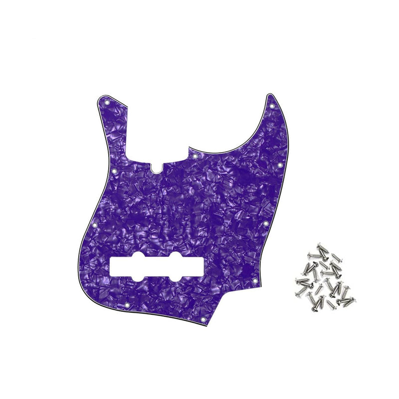 Purple Pearl Jazz Bass Pickguard 10 Hole Guitar Pickguard for 4 String Fender Jazz Bass Modern Style Purple Pearl