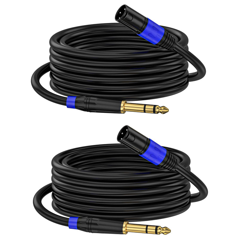 [AUSTRALIA] - 1/4" TRS to XLR 2M Pro Balanced Interconnect Cable,XLR Male to 1/4 Inch (6.35mm) Stereo Balanced Microphone Stereo Audio Converter AdapterCable 2Pack- 6.6ft XLR Male to 6.35mm-2Pack 