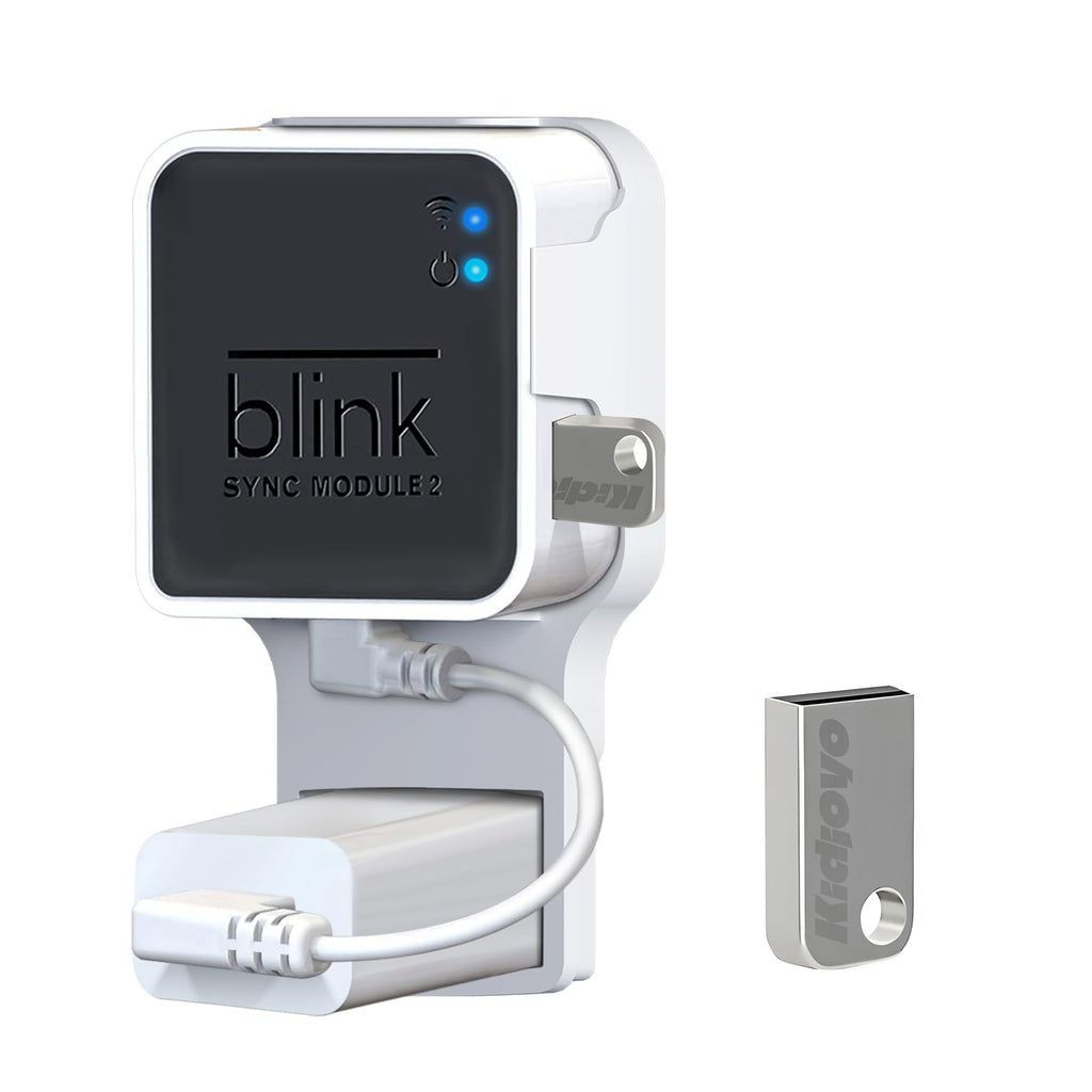 256GB USB Flash Drive & Wall Mount for Blink Sync Module 2 with Short Cable – Declutter, Save Space, and Effortlessly Enhance Security