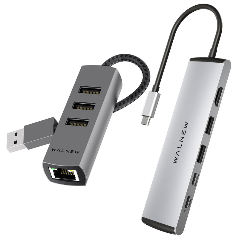 USB 3.0 Ethernet Aapter & 7 in 1 USB C Hub Bundle