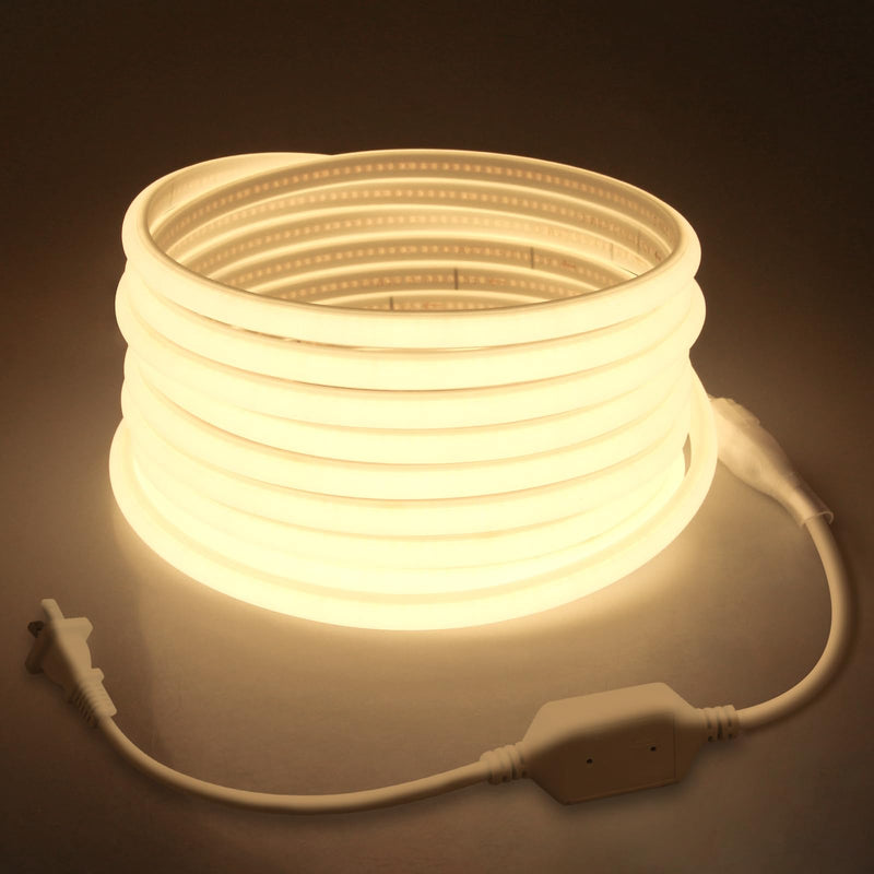 [AUSTRALIA] - 5M COB Led Strip Lights for Bedroom 16.4ft LED Rope Lights Outdoor Waterproof Warm White AC 110V ~120V Connectable Led Flexible COB Lights for Indoor Ceiling Kitchen Cabinet Closet 3000K 5M 